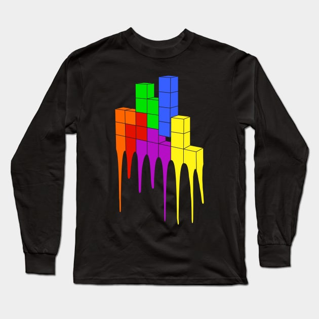 Tetris Melt Long Sleeve T-Shirt by Shrenk